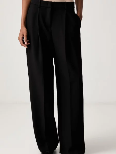 ViCOLO pantaloni pentru femei cu vâscoză negru