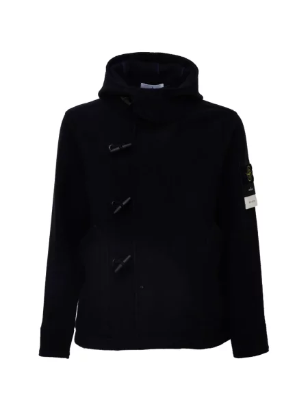 Geacă Stone Island cu glugă cu strasuri albastru
