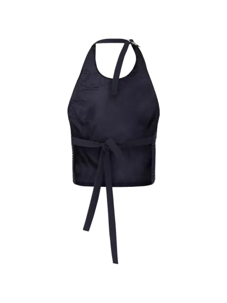 Stras top Pinko cu gât halter albastru