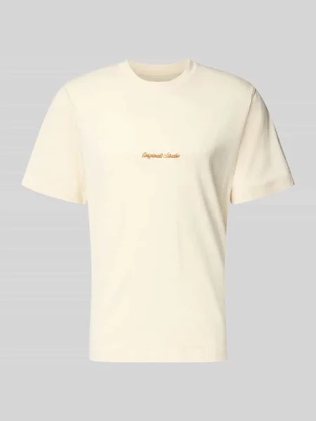 T-shirt z wyhaftowanym logo model ‘NORREBRO’ Jack & Jones biała