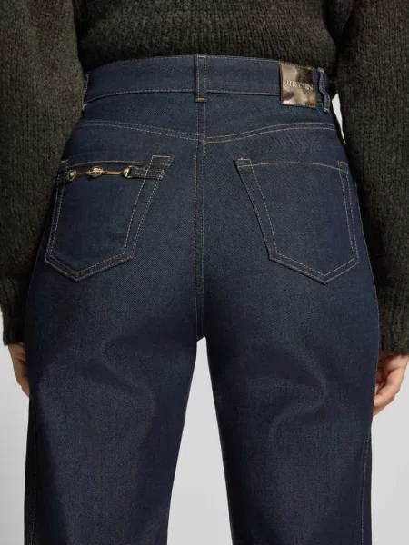 Jeans o kroju loose fit z łańcuszek Marc Cain niebieskie