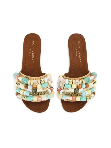 Kurt Geiger London klapki Southbank Beaded Flat brązowe