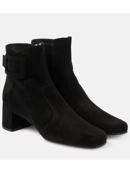 Cizme scurte Roger Vivier din piele de căprioară negru