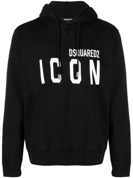 Hanorac cu glugă Dsquared2 cu imagine negru