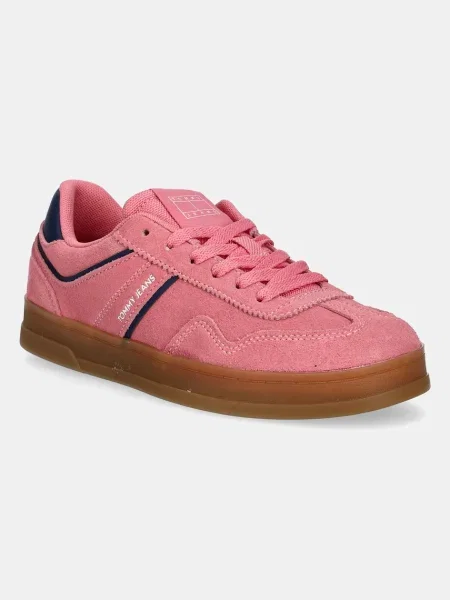 Tommy Jeans Superge iz semiša THE GREENWICH SUEDE roza