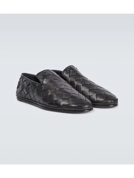 Papuci de casă Bottega Veneta din piele negru