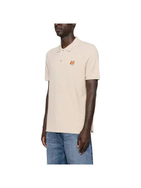 Koszulka polo Maison Kitsune beżowa