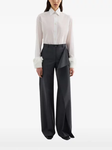 Cămașă Jil Sander din muselină alb