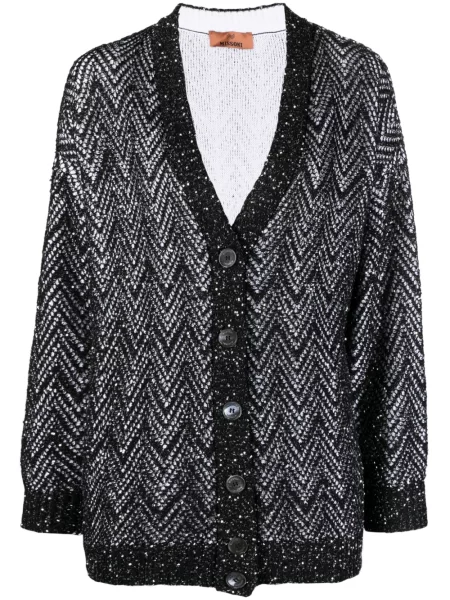 Cardigan Missoni cu paiete cu decolteu în V negru
