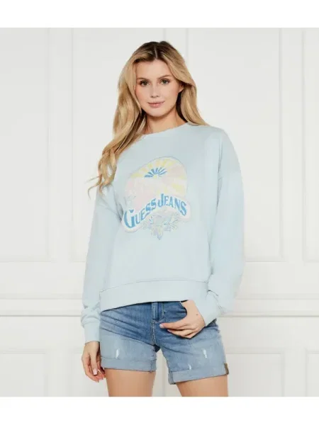 Guess Jeans Pulóver SUNSET | Oversize fit kék