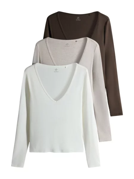 The Set Tricou maro / grej alb