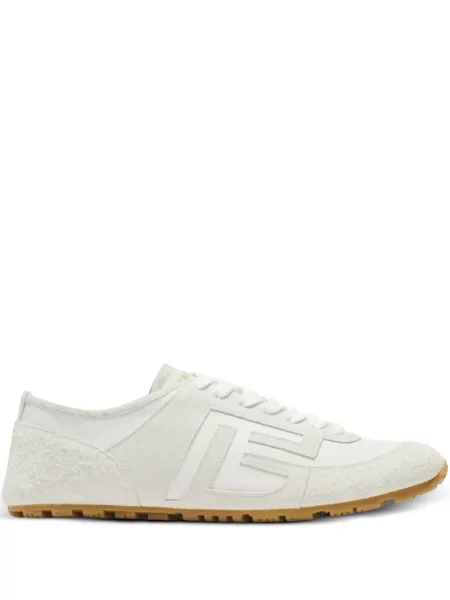 Sneakerși Balmain din piele de căprioară alb