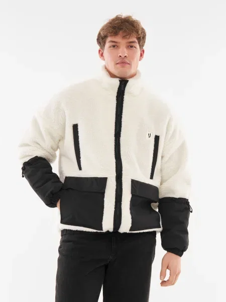 Johnny Urban Jachetă fleece Carson crem negru