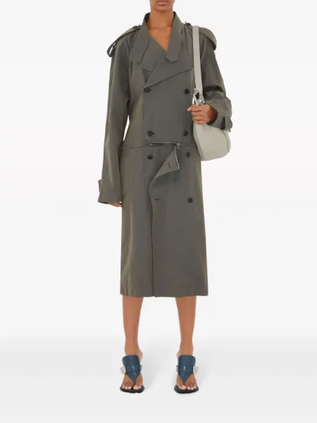 Kožená kožená taška Burberry šedá