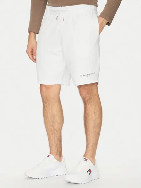 Tommy Hilfiger Pantaloni scurți sport Small Logo alb