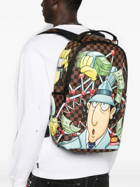 Καρό σακίδιο πλάτης Sprayground με σχέδιο καφέ