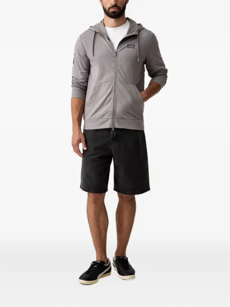 Hoodie Ea7 Emporio Armani με σχέδιο γκρι