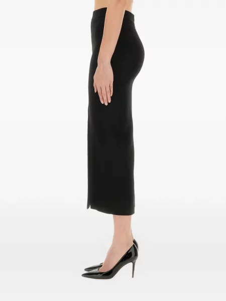 Fustă crăpată Moschino cu franjuri cu crăpătură negru