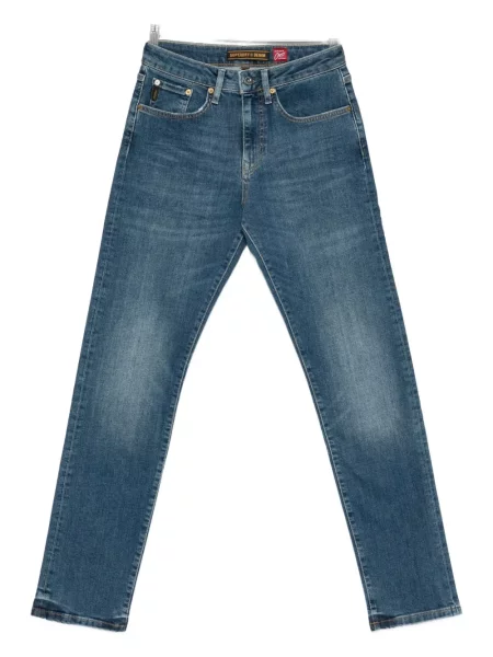 Blugi Superdry cu autograf albastru