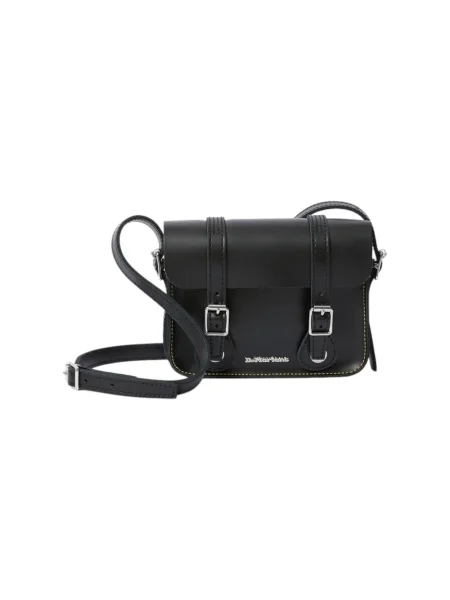 Kožni satchel torba Dr. Martens crna