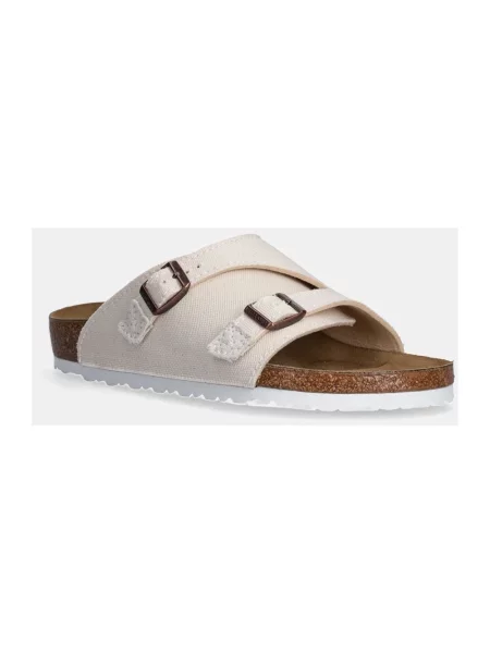 Klapki Birkenstock zamszowe beżowe