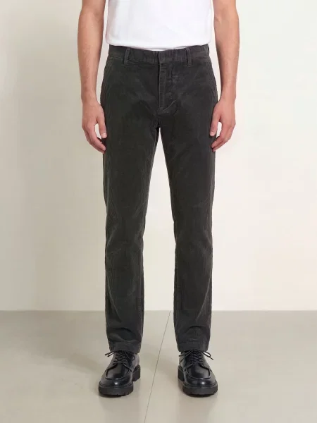 Manšestrové Kalhoty Tate Slim Fit tmavě šedá