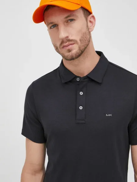 Polo tričko Michael Kors hladký černá