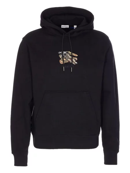 Кариран суичър с качулка Burberry черно