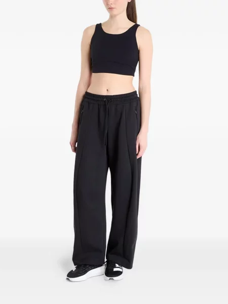 Pantaloni Adidas alergare cu cordon negru