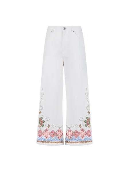 Spodnie bawełniane Weekend Max Mara biały