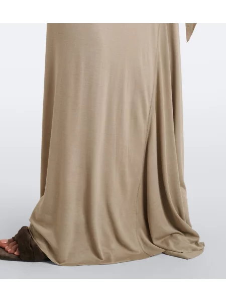 Fusta maxi Rick Owens din jerseu bej