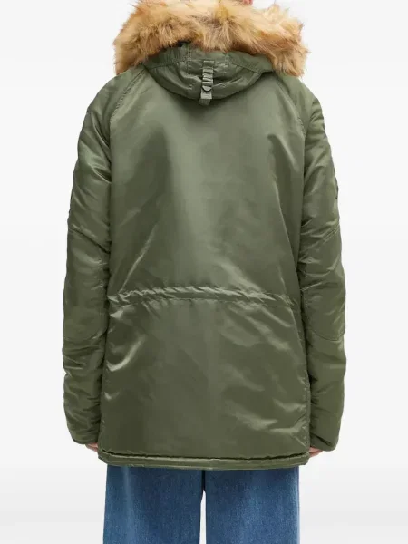Palton Alpha Industries cu glugă verde