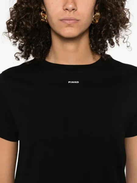 Scurt top Pinko cu decolteu rotund negru