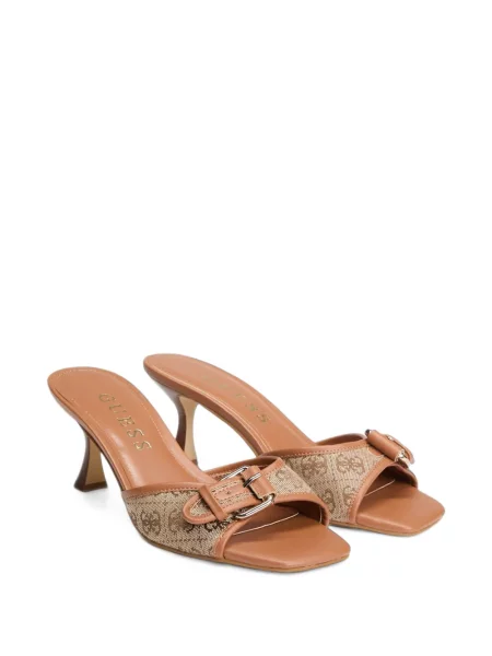 Sandale Guess s printom sa kopčom smeđa