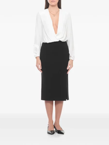 Body Elisabetta Franchi drapat alb