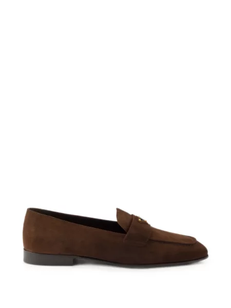 Pantofi loafer Prada din piele de căprioară maro
