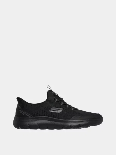 Кожаные повседневные кроссовки Skechers черные