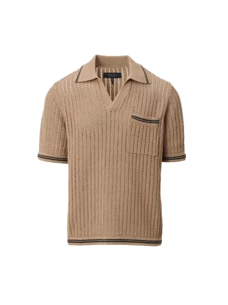Sweter Rag & Bone z dekoltem w serek beżowy