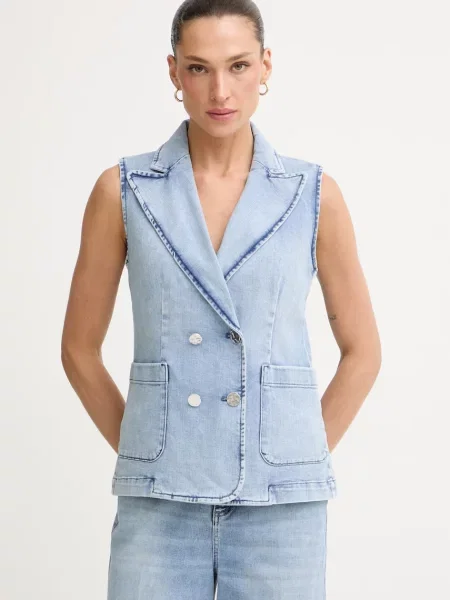 Marc Aurel brezrokavnik denim modra