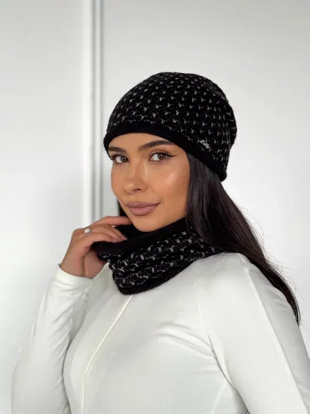 INNOE Шапка/шарф Вовна/поліамід чорний