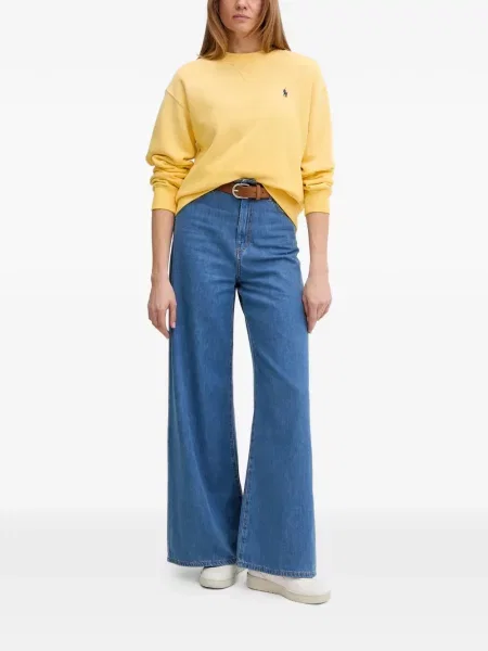 Curea Polo Ralph Lauren cu broderie din fleece cu șireturi albastru