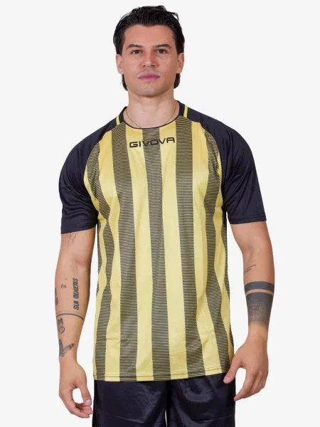 GIVOVA koszulka t-shirt treningowy TRATTO INTERLOCK czarno-żółta L czarna