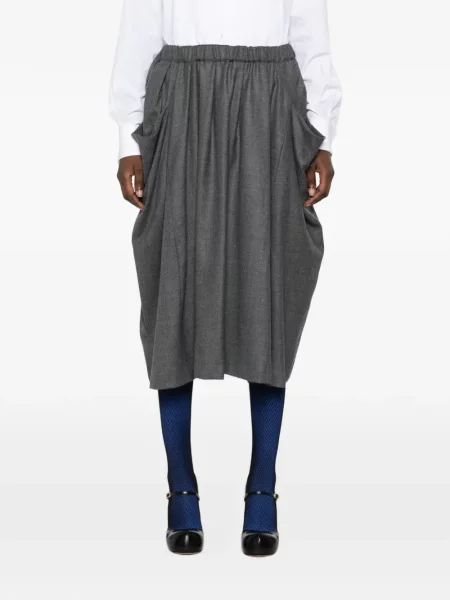 Fustă midi Comme Des Garçons drapată gri