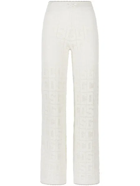 Pantaloni Gcds tricotate alb