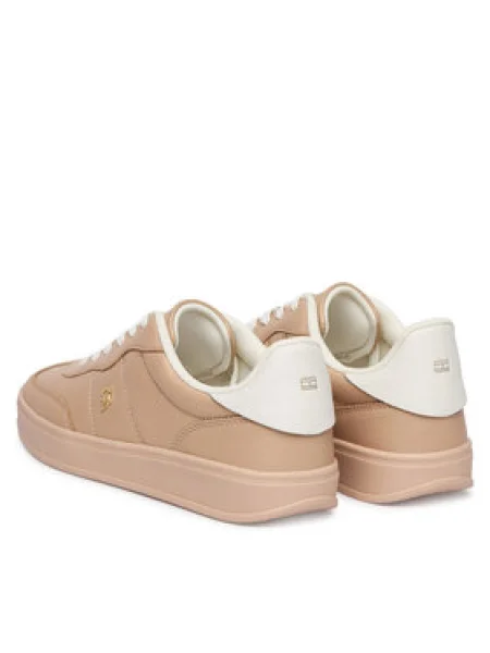 Tommy Hilfiger Sportcipők Th Heritage Shiny Sneaker bézs