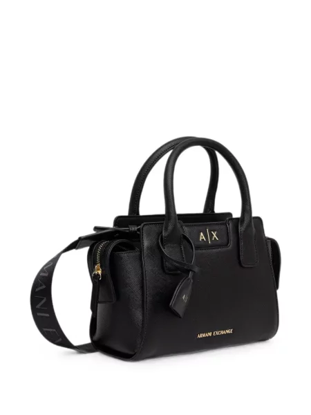 Geantă shopper Armani Exchange cu autograf negru