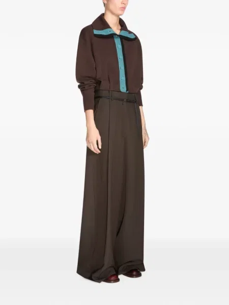 Decupat cardigan Dries Van Noten din cașmir maro
