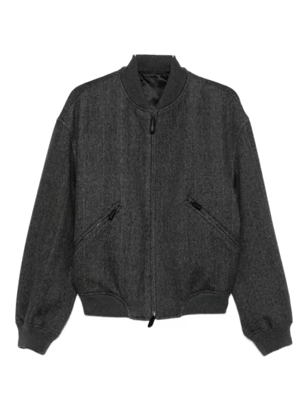 Geacă bomber Giorgio Armani cu model herringbone gri
