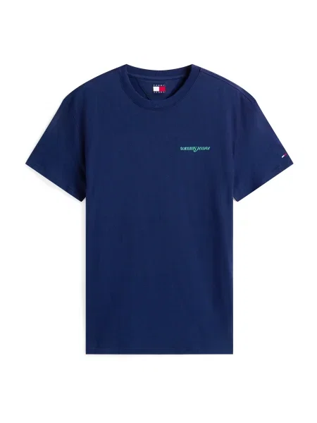Tommy Jeans Tricou bleumarin / verde mentă / lila negru