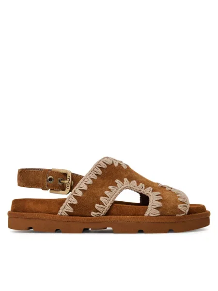 Mou Sandały Low bio sandal brązowy